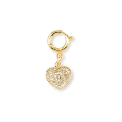 Charm Cuore lucchetto strass oro accessorio scarpe Lora Ferres