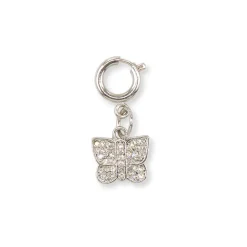 Charm Farfalla strass argento decorazione scarpe borse Lora Ferres