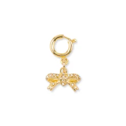 Charm Fiocco strass oro accessorio chic decorativo Lora Ferres