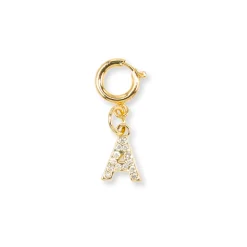 Charm Lettera A per Scarpe con Strass Oro Lora Ferres
