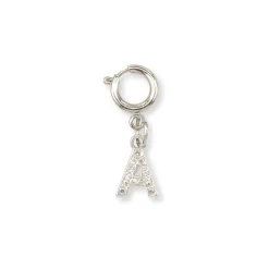 Charm Lettera A per Scarpe con Strass Argento Lora Ferres