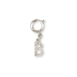Charm Lettera B con Strass Argento per Scarpe Accessori Lora Ferres