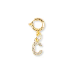 Charm Lettera C strass oro personalizza scarpe borse Lora Ferres