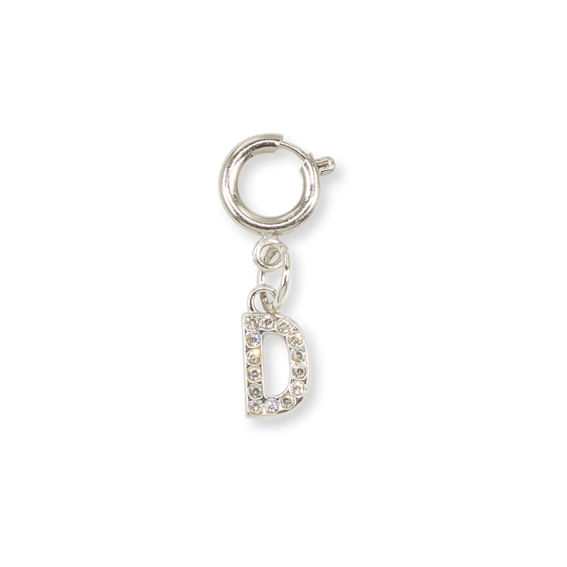 Charm Lettera D strass argento per scarpe e borse Lora Ferres