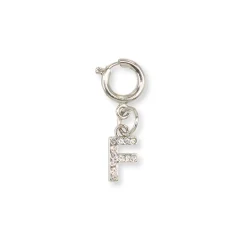 Charm Lettera F strass argento accessorio per scarpe borse Lora Ferres