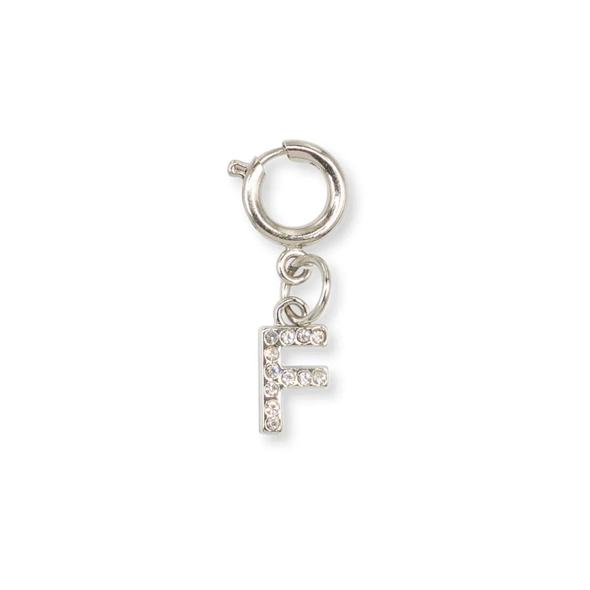 Charm Lettera F strass argento accessorio per scarpe borse Lora Ferres