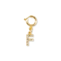 Charm Lettera F strass oro accessorio per scarpe borse Lora Ferres