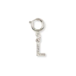 Charm Lettera L strass argento decorazione personalizzata Lora Ferres