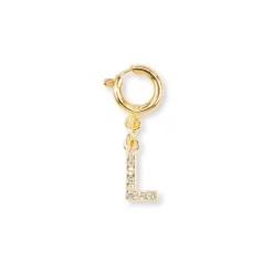 Charm Lettera L strass oro decorazione personalizzata Lora Ferres