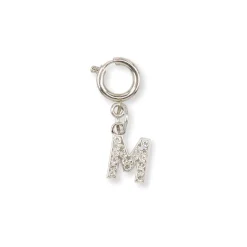 Charm Lettera M strass argento accessorio per sneakers Lora Ferres