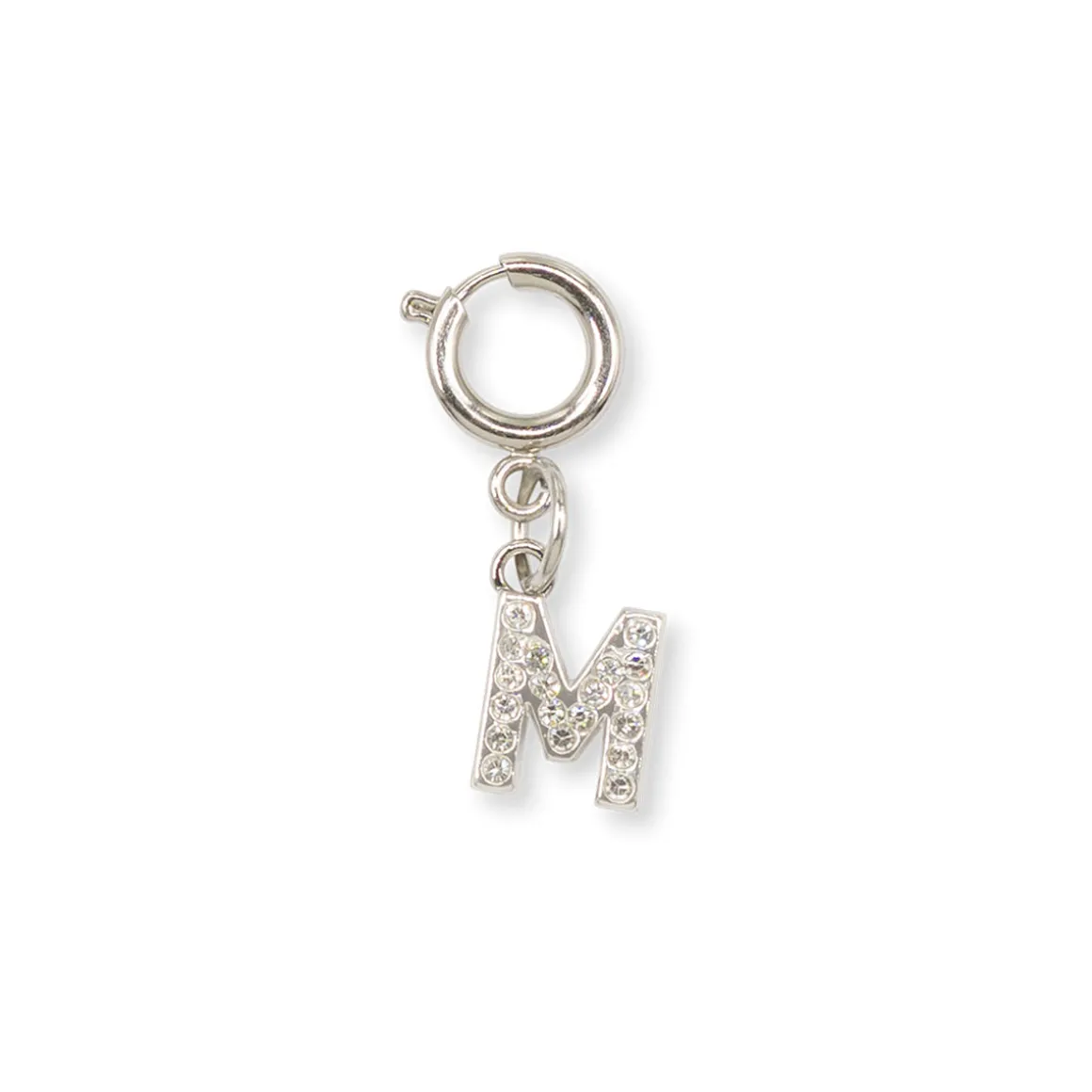 Charm Lettera M strass argento accessorio per sneakers Lora Ferres