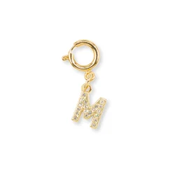Charm Lettera M strass oro accessorio per sneakers Lora Ferres