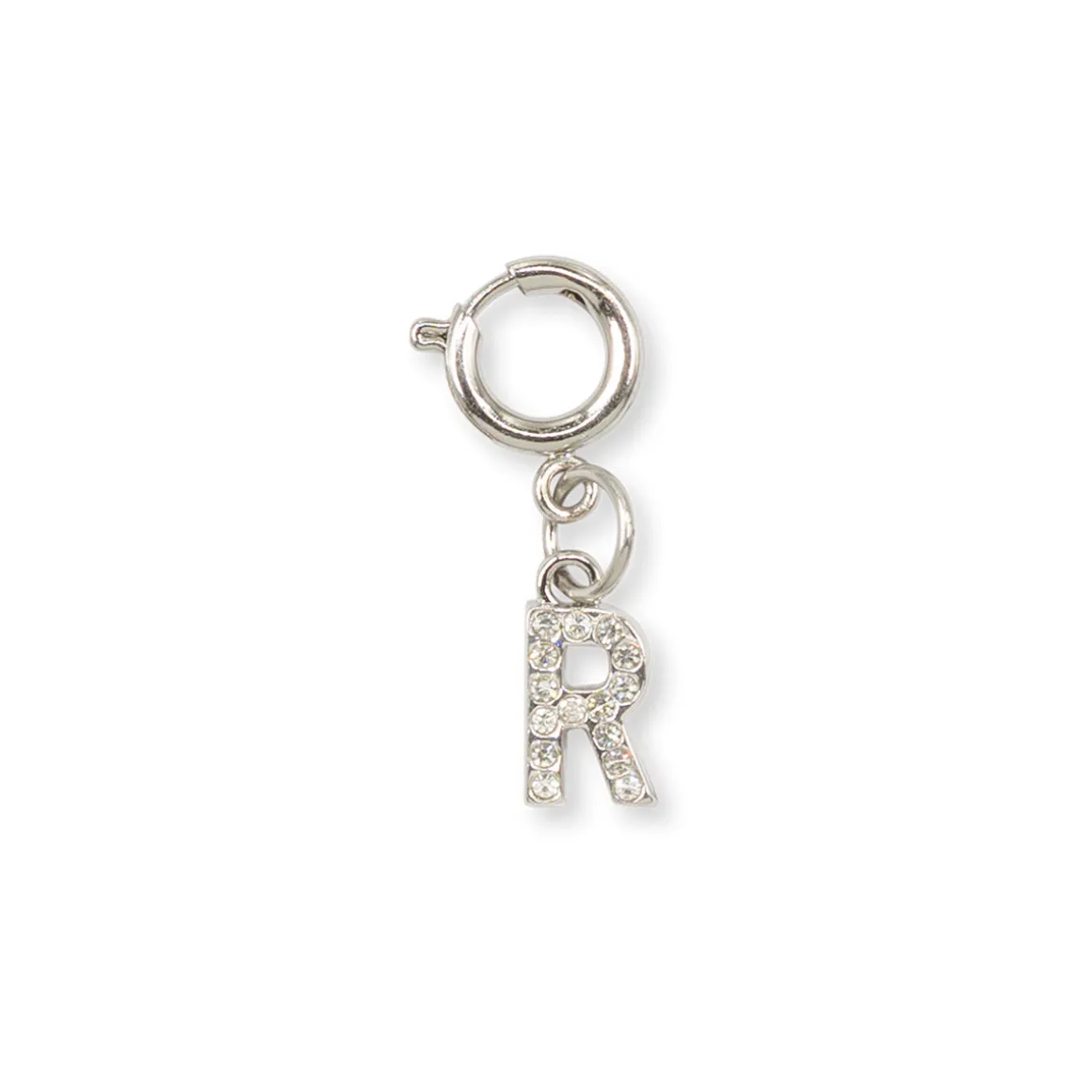 Charm Lettera R strass argento accessorio glamour scarpe Lora Ferres