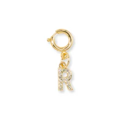 Charm Lettera R strass oro accessorio glamour scarpe Lora Ferres
