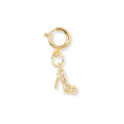 Charm Scarpa tacco strass oro accessorio fashion Lora Ferres