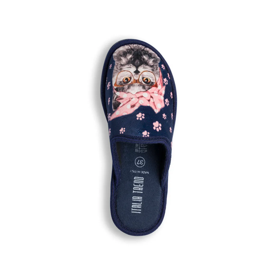 Ciabatte blu da Donna con gatto Italia Trend