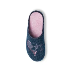 Ciabatte blu da Donna in tessuto con paillettes Italia Trend
