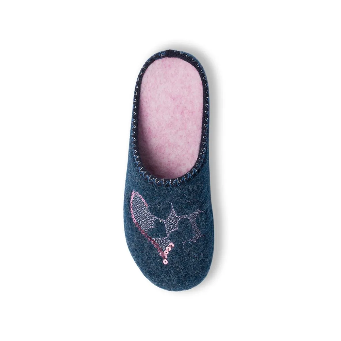Ciabatte blu da Donna in tessuto con paillettes Italia Trend