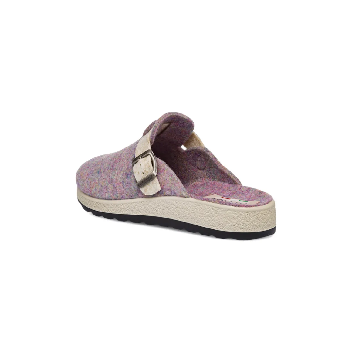 Ciabatte con fibbia lilla in feltro da Donna Fly Flot
