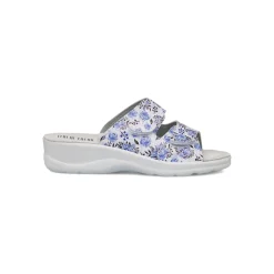 Ciabatte da Donna con doppia fascia blu con stampa floreale Italia Trend