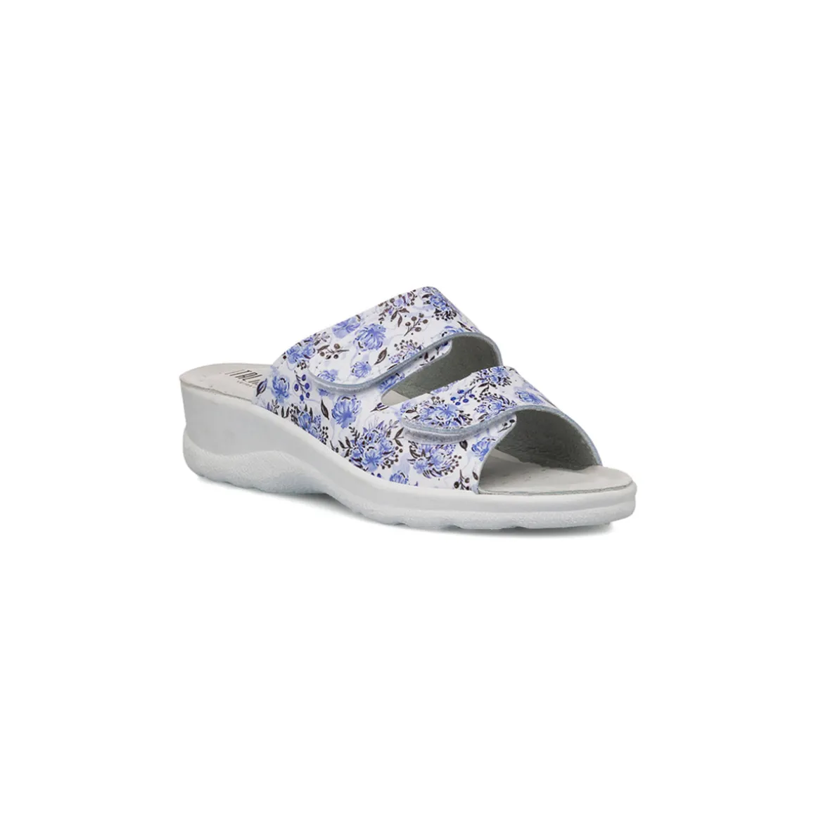 Ciabatte da Donna con doppia fascia blu con stampa floreale Italia Trend