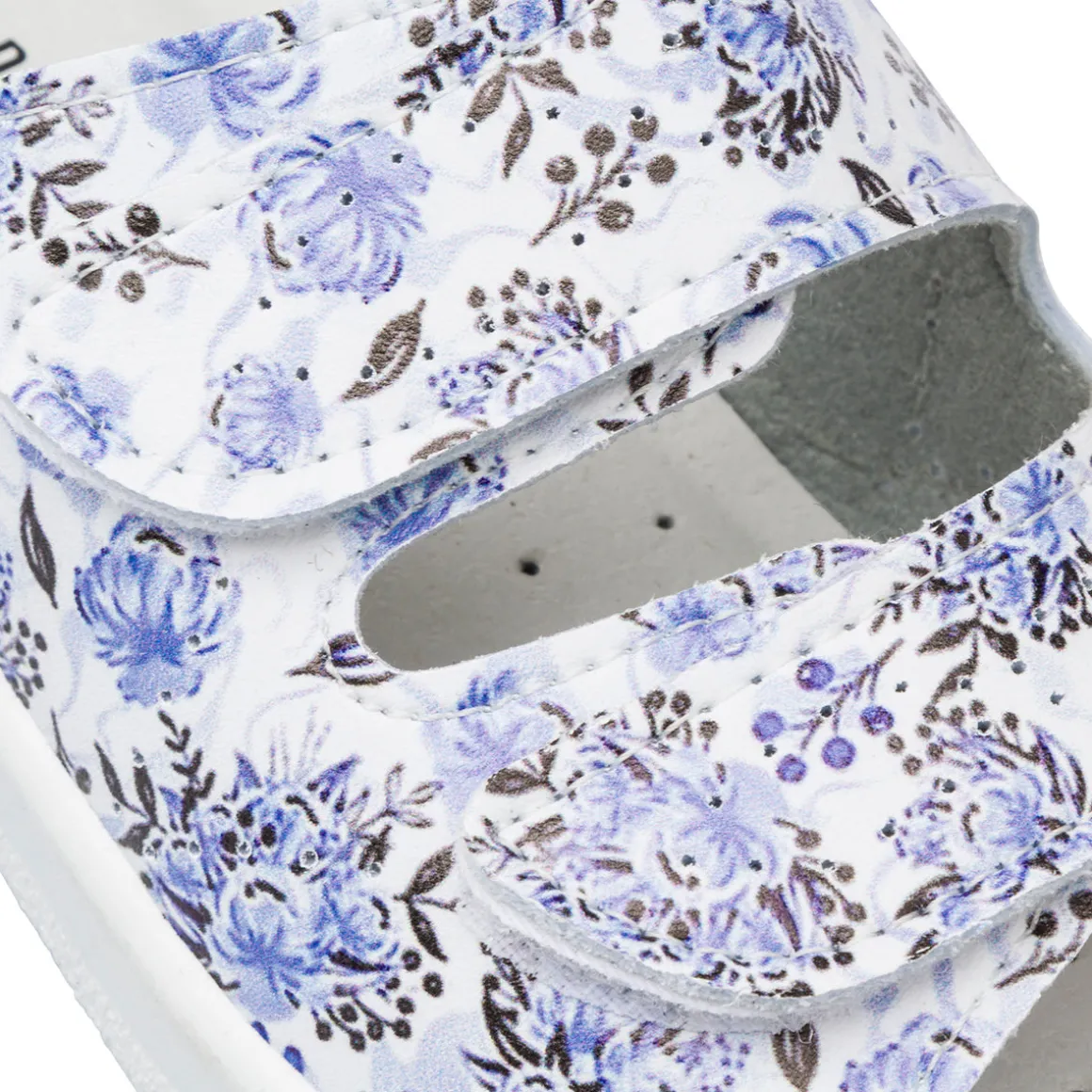 Ciabatte da Donna con doppia fascia blu con stampa floreale Italia Trend