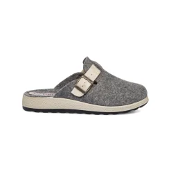 Ciabatte da Donna grigie in feltro con fibbia Fly Flot