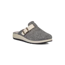 Ciabatte da Donna grigie in feltro con fibbia Fly Flot