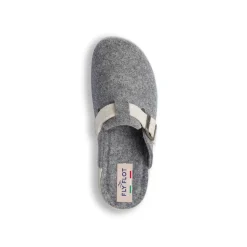 Ciabatte da Donna grigie in feltro con fibbia Fly Flot