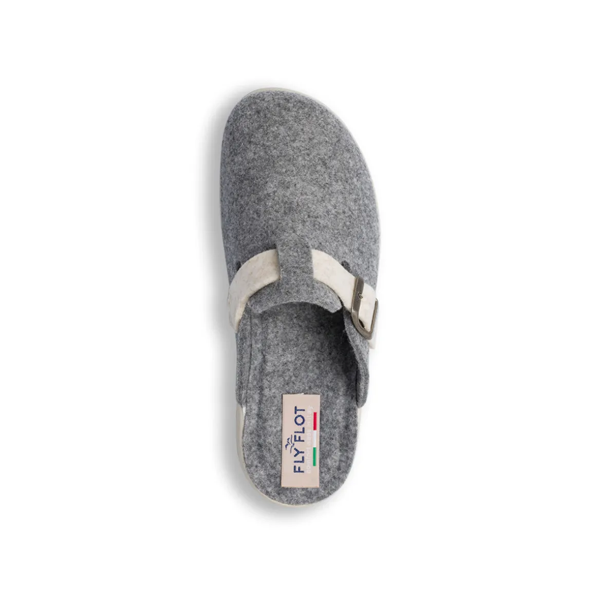 Ciabatte da Donna grigie in feltro con fibbia Fly Flot
