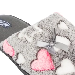 Ciabatte da Donna grigie effetto pelliccia con stampa cuori Griff