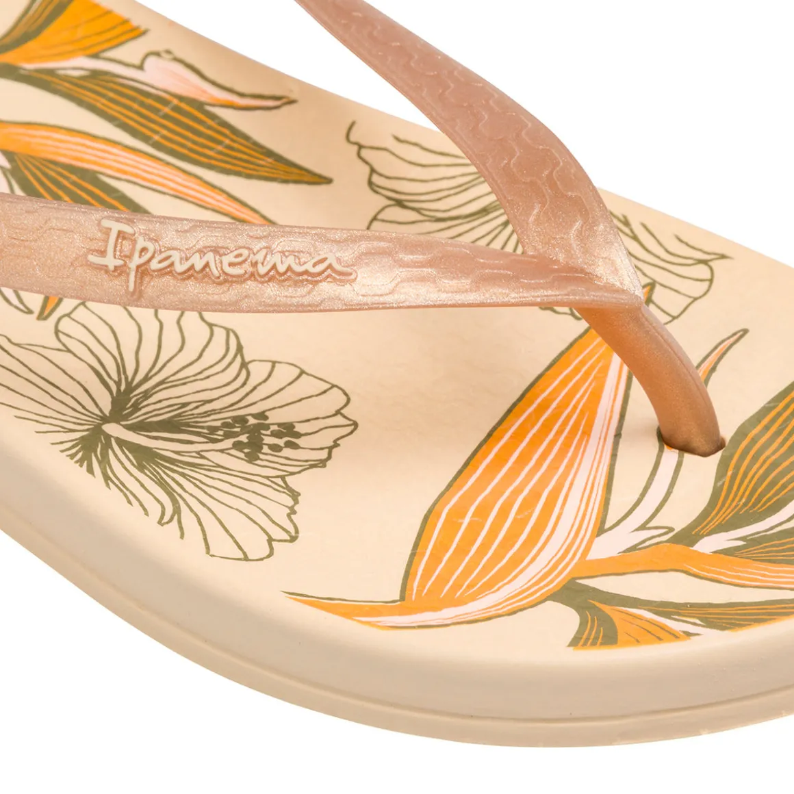 Ciabatte infradito Beige da Donna con fantasia foglie e fiori Ipanema