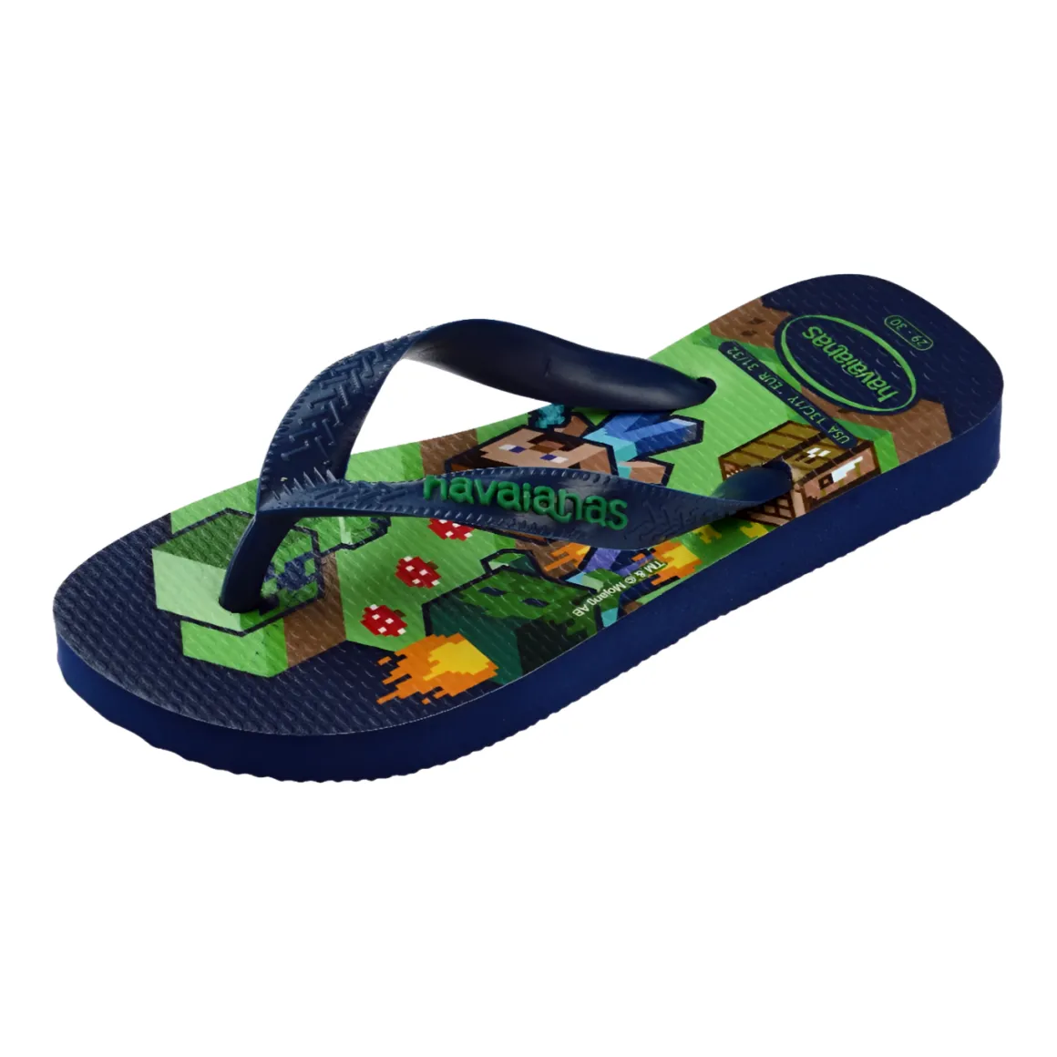 Ciabatte infradito blu da Bambino con stampa Minecraft Havaianas