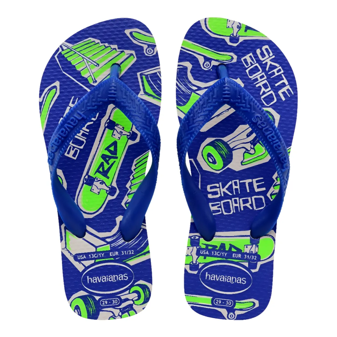 Ciabatte infradito blu da Bambino con decorazioni suola Havaianas