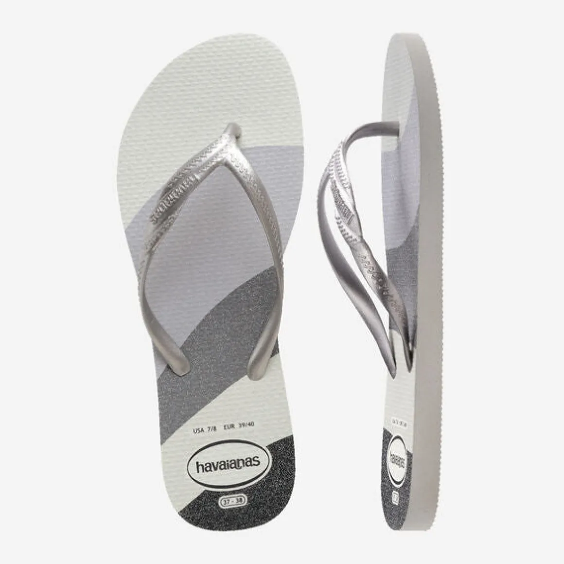Ciabatte infradito Grigie e Argento da Donna Havaianas Fantasia Gloss