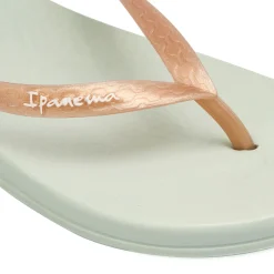 Ciabatte infradito verde chiaro e oro da Donna con logo Ipanema