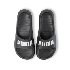Ciabatte nere in gomma Unisex con logo Puma