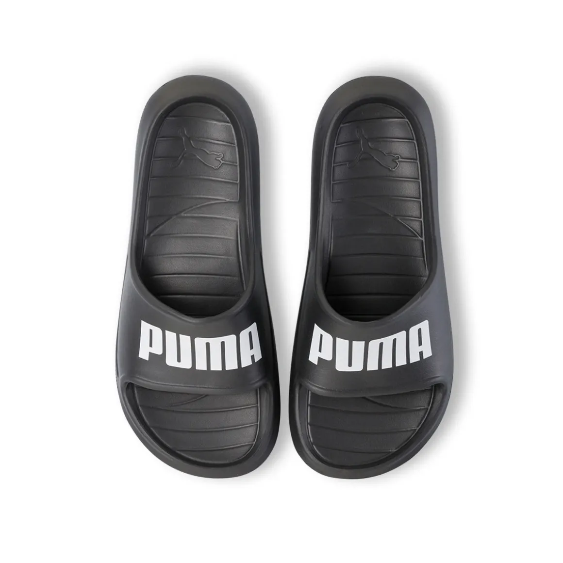 Ciabatte nere in gomma Unisex con logo Puma
