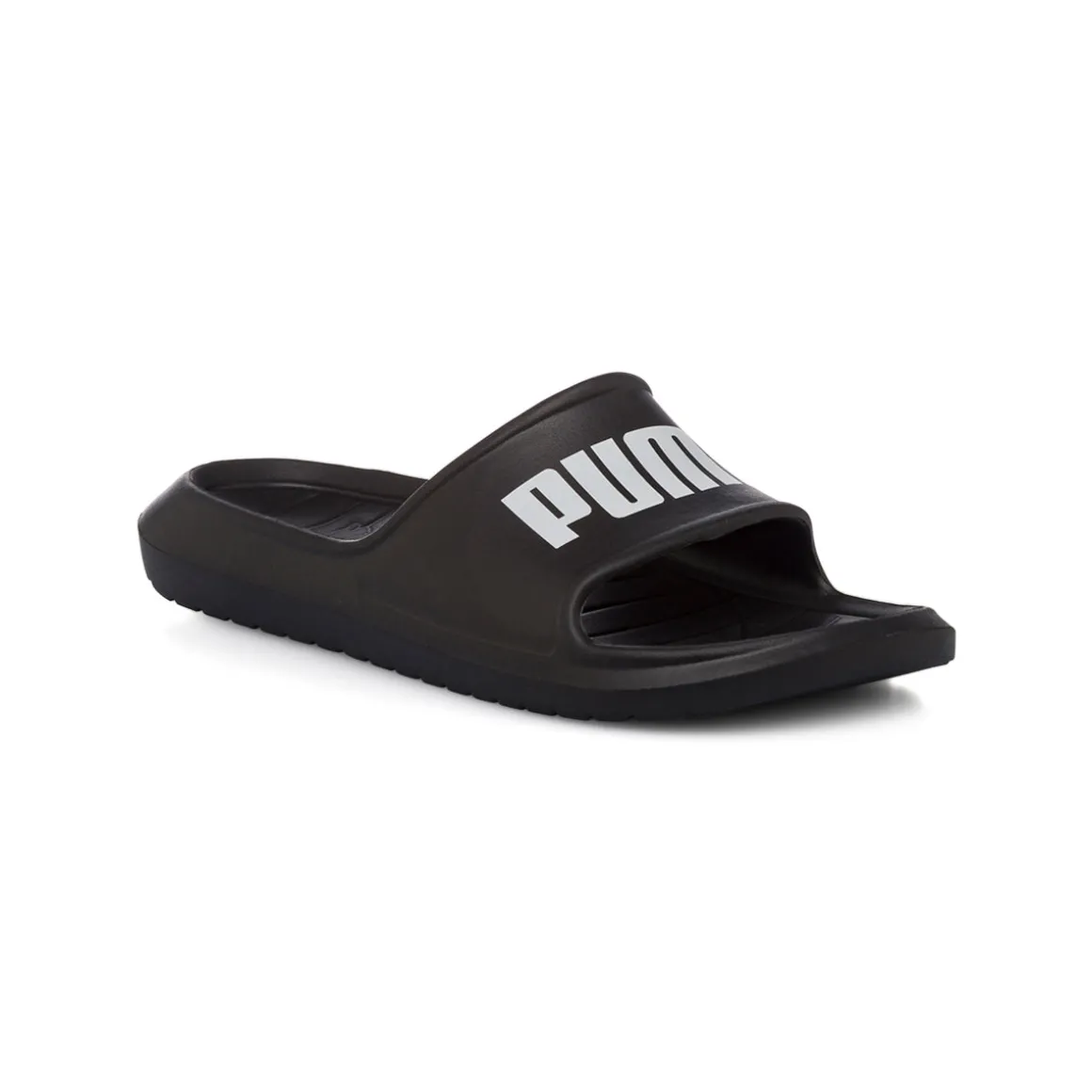 Ciabatte nere in gomma Unisex con logo Puma