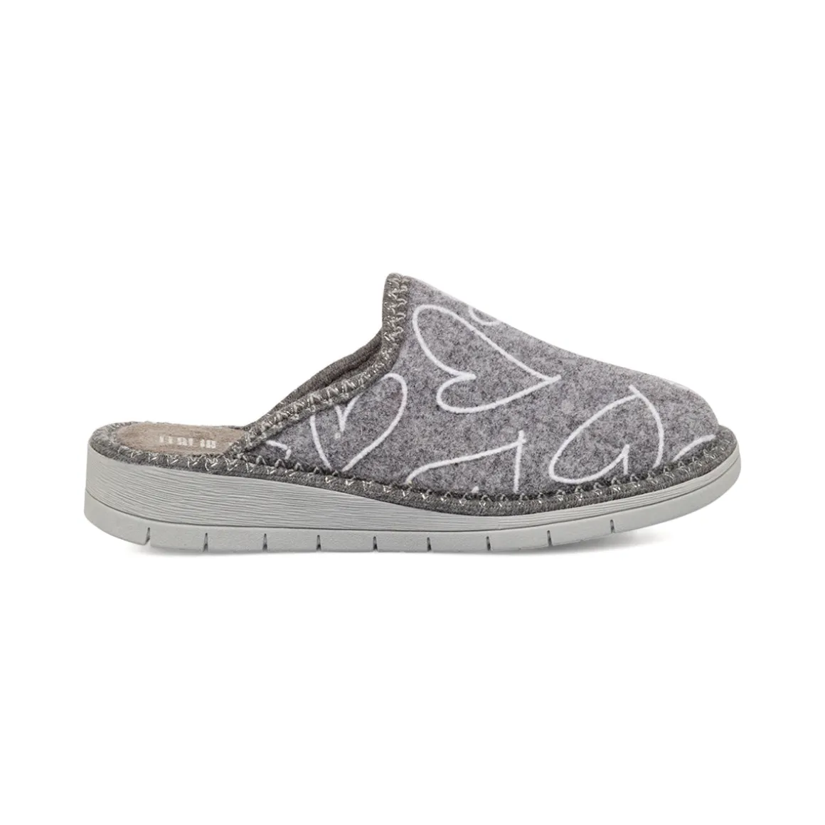 Ciabatte Pantofole Grigie da Donna con Cuori Italia Trend
