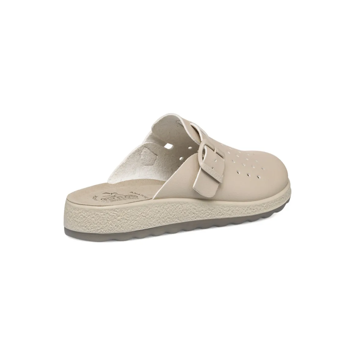 Ciabatte sanitarie beige da donna con sottopiede anti-shock Fly Flot
