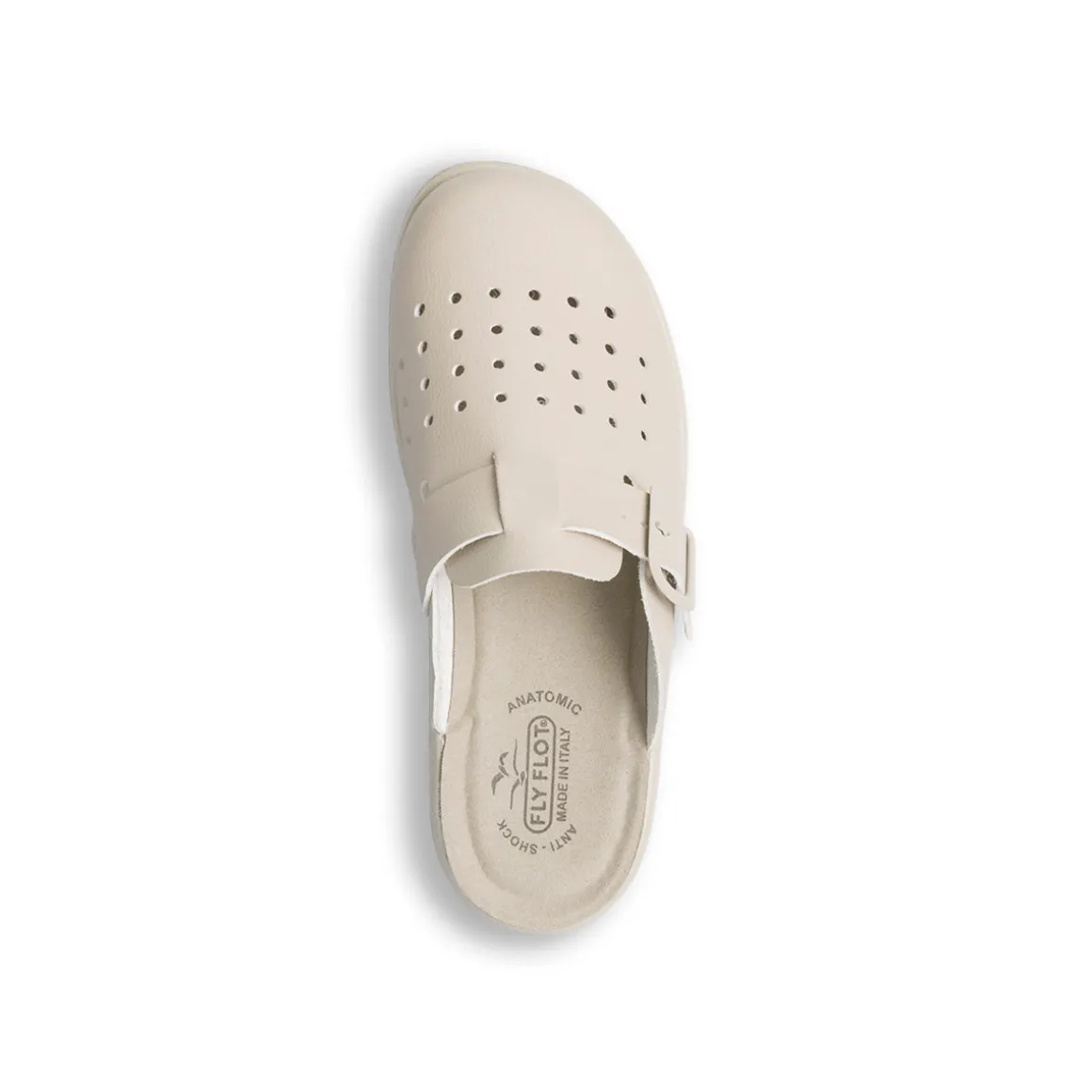 Ciabatte sanitarie beige da donna con sottopiede anti-shock Fly Flot
