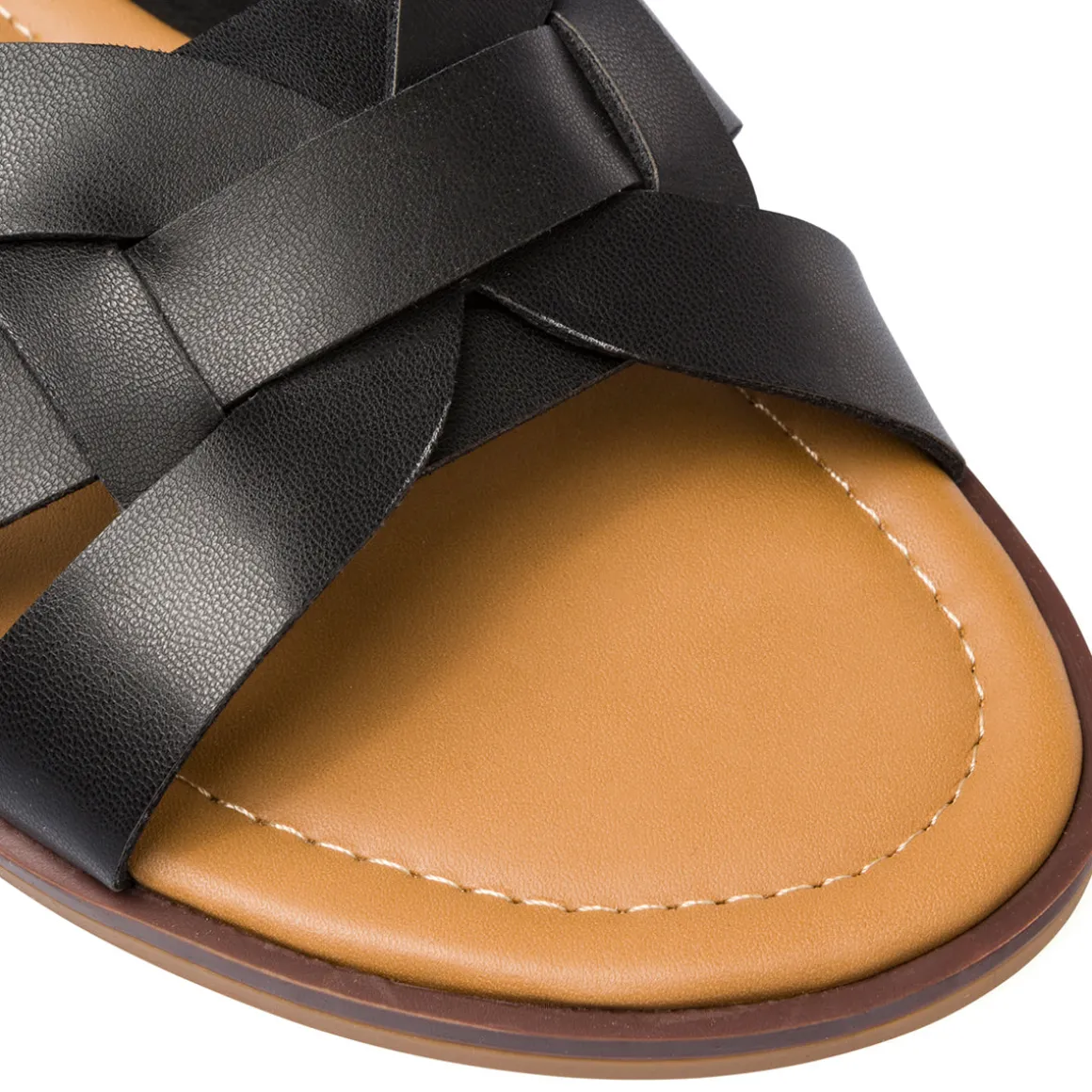 Ciabattine da donna nere con fascia singola intrecciata Lora Ferres