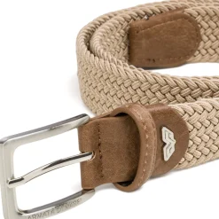 Cintura beige in tessuto effetto intrecciato da Uomo Armata di Mare