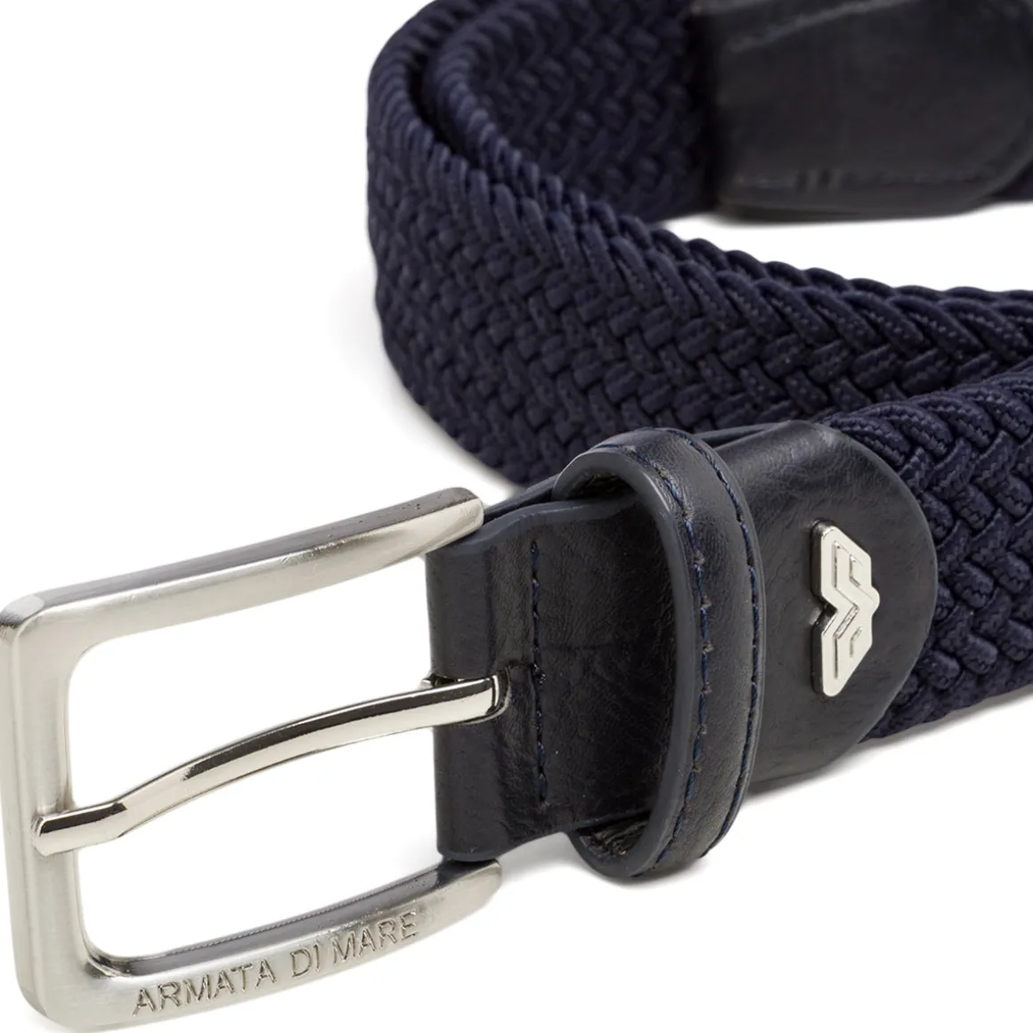 Cintura blu in tessuto intrecciata da Uomo Armata di Mare