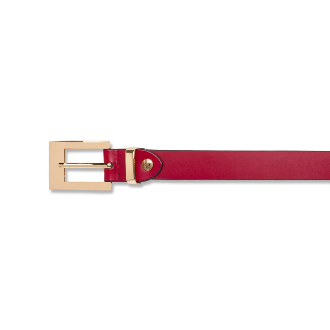 Cintura da Donna in Pelle Rossa Elegante con Fibbia Oro Coconuda