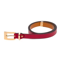 Cintura da Donna in Pelle Rossa Elegante con Fibbia Oro Coconuda