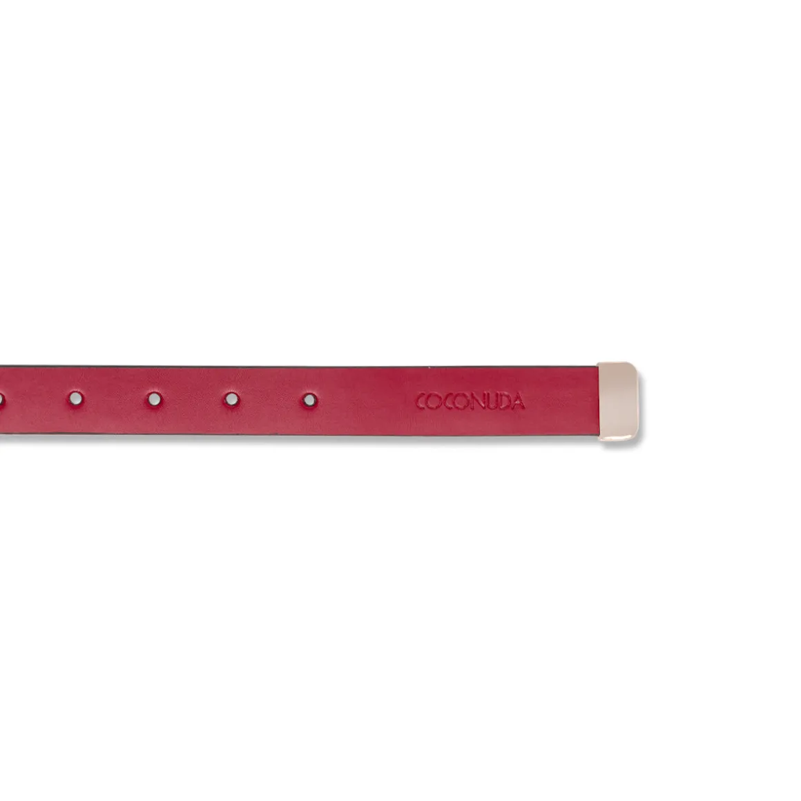 Cintura da Donna in Pelle Rossa Elegante con Fibbia Oro Coconuda
