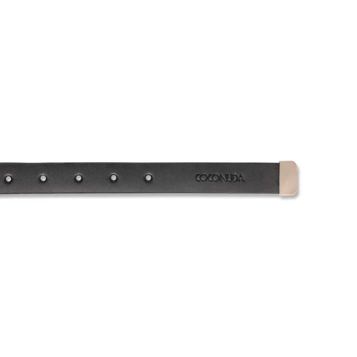 Cintura da Donna in Pelle Nera Elegante con Fibbia Oro Coconuda