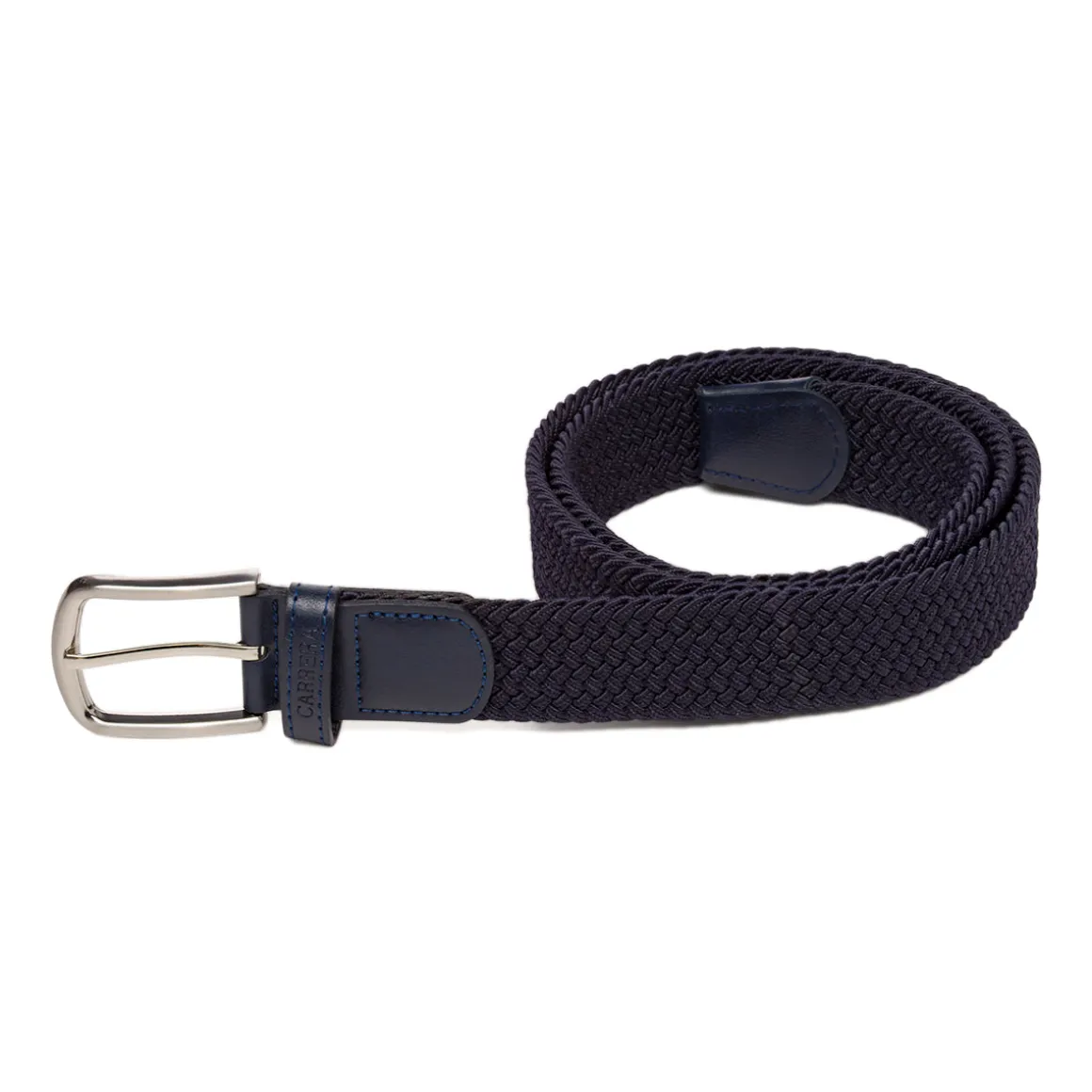 Cintura da Uomo Blu Intrecciata con Fibbia in Metallo Carrera
